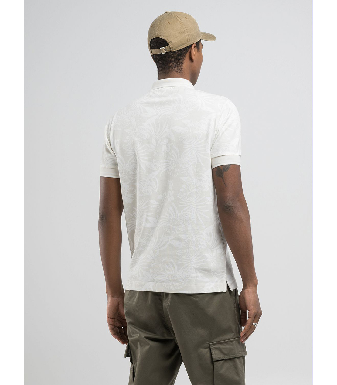 ボタニカルプリントコットンピケ ポロシャツ 詳細画像 サンドベージュ 3